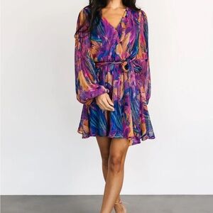 Multicolor V-Neck Dress